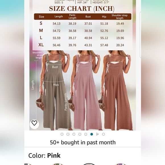 Automet Womens Jumpsuits Overalls Wide Leg Casual Summer Outfits Rompers Jumpers - Picture 3 of 14